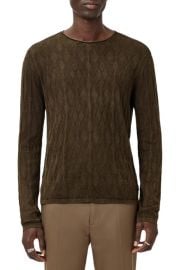 John Varvatos Brycen Broken Argyle Organic Cotton Sweater at Nordstrom