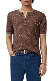 John Varvatos Cabras Wool Short Sleeve Henley Sweater at Nordstrom