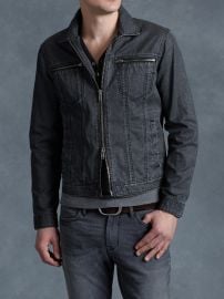 John Varvatos Rivington Zip Cardigan in Iron Grey