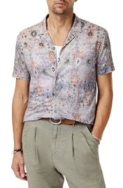 John Varvatos Espino Organic Linen Knit Camp Shirt at Nordstrom