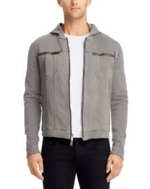 John Varvatos Hooded Zip-Front Knit Jacket Bloomingdale39s at Bloomingdales