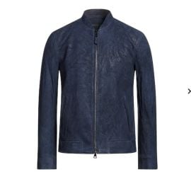 John Varvatos Jackets amp Coats John Varvatos Blue Leather Jacket 5 Eu New Poshmark at Poshmark