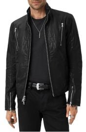 John Varvatos Jared Leather Racer Jacket at Nordstrom
