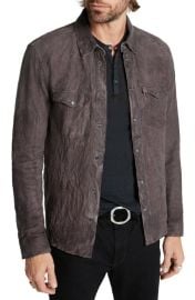 John Varvatos Mason Sheepskin Leather Western Shirt Jacket at Nordstrom