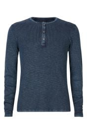 John Varvatos Memphis Waffle Henley in Navy at Nordstrom