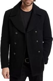 John Varvatos Men39s Carlos Peacoat Vintage Inspired Metal Shank Butt Black 44 at Mens Clothing store at Amazon