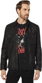 John Varvatos Men39s Lionell Leather Shirt Jacket at Mens Clothing store at Amazon