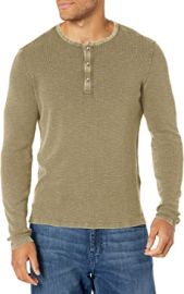 John Varvatos Men39s Nashville Waffle Henley in Fadeaway Wash at Mens Clothing store at Amazon