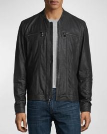 John Varvatos Mens Lambskin Leather Jacket at Neiman Marcus