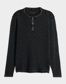 John Varvatos Mens Memphis Waffle Henley Shirt at Neiman Marcus