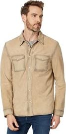 John Varvatos Menx27s Lionell Leather Shirt Jacket at Mens Clothing store at Amazon