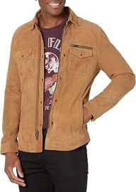 John Varvatos Menx27s Shilo Light Suede Shirt Jacket at Mens Clothing store at Amazon