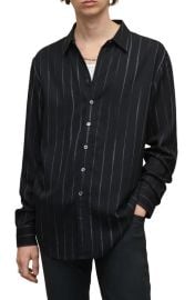 John Varvatos Nye Classic Fit Pinstripe Shirt at Nordstrom