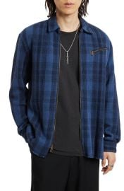 John Varvatos Robbins Plaid Zip-Up Shirt Jacket at Nordstrom