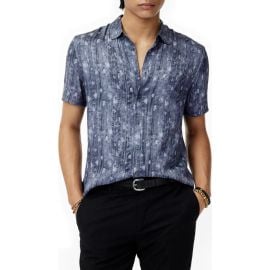 John Varvatos Sean Short Sleeve Button-Up Shirt at Nordstrom