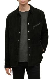 John Varvatos Snap Suede Shirt Jacket at Nordstrom