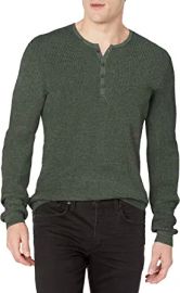 John Varvatos Star USA Men39s Otis Ls Space Dye Waffle Henley at Mens Clothing store at Amazon