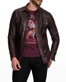 John Varvatos Star USA Menx27s Lionell Leather Shirt Jacket at Neiman Marcus