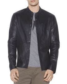 John Varvatos Star USA Menx27s Wyatt Leather Snap-Front Shirt Jacket at Neiman Marcus