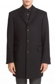 John Varvatos Star USA Trim Fit Wool   Cashmere Peacoat at Nordstrom