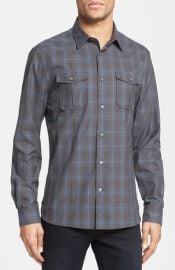 John Varvatos Star USA and39Luxeand39 Slim Fit Plaid Sport Shirt at Nordstrom