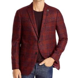 John Varvatos Suits amp Blazers John Varvatos Star Usa Mens Bond Boucle Plaid 2 Button Blazer Jacket Red Poshmark at Poshmark
