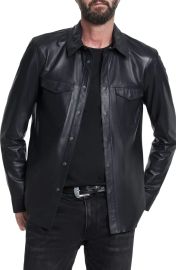 John Varvatos Travis Leather Shirt Jacket at Nordstrom