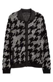 John Varvatos Venosa Houndstooth Cotton & Alpaca Blend Cardigan at Nordstrom