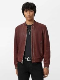 John Varvatos Xavier Leather Bomber Jacket at John Varvatos