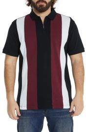 Johnny Bigg Eton Stripe Quarter Zip Cotton Pique Polo in Burgundy  at Nordstrom