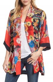 Johnny Was Mishka Embroidered Silk Kimono at Nordstrom