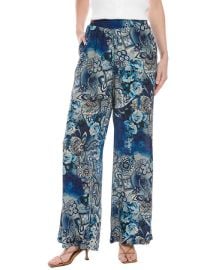 Johnny Was Smocked Waist Silk Pant ShopSimon at Shop Simon