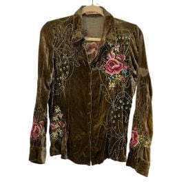 Johnny Was Tops Johnny Was Green Embellished Embroidered Long Sleeve Shirt S Poshmark at Poshmark