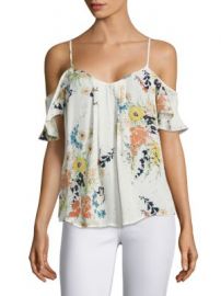 Joie - Adorlee Floral-Printed Silk Cold Shoulder Blouse at Saks Off 5th