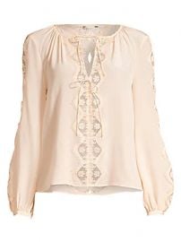 Joie - Bernabas Lace  amp  Silk Blouse at Saks Fifth Avenue