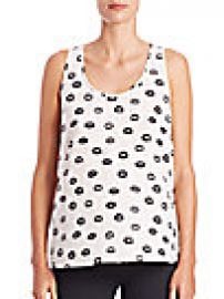 Joie - Fiore Lip-Print Silk Tank Top at Saks Off 5th