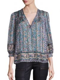 Joie - Frazier Floral Printed Silk Jacquard Top at Saks Fifth Avenue