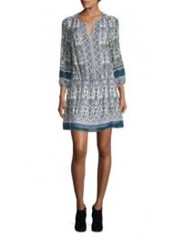 Joie - Galene Geometric Border Print Silk Dress at Saks Fifth Avenue