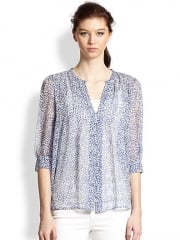 Joie - Laurel Silk Chiffon Printed Pintuck Blouse at Saks Fifth Avenue