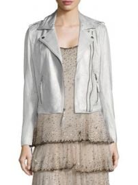 Joie - Leolani Metallic Leather Biker Jacket at Saks Fifth Avenue