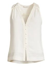 Joie - Tadita Exposed Stitch Chiffon Tank Top at Saks Fifth Avenue