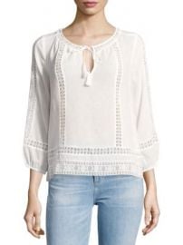 Joie - Three-Quarter Sleeve Cotton Blouse at Saks Off 5th