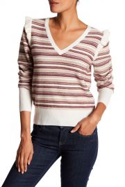 Joie   V-Neck Long Sleeve Striped Wool Blend Sweater   Nordstrom Rack at Nordstrom Rack