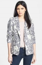 Joie   x27 Mehira  x27  Animal Print Linen Blazer   Nordstrom at Nordstrom