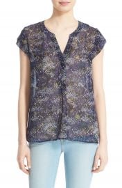 Joie  Farhana  Floral Print Silk Top at Nordstrom