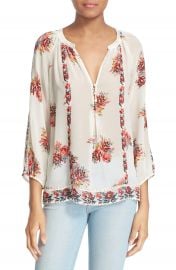 Joie  Gloria  Floral Print Silk Peasant Top at Nordstrom