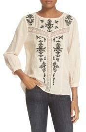 Joie  Oakes  Embroidered Cotton Blouse at Nordstrom