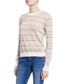 Joie Ade Striped Linen Pullover Sweater at Neiman Marcus