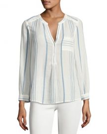 Joie Almae Striped Gauze Top White at Bergdorf Goodman