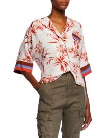 Joie Bayley Floral-Print Button-Down Top at Neiman Marcus